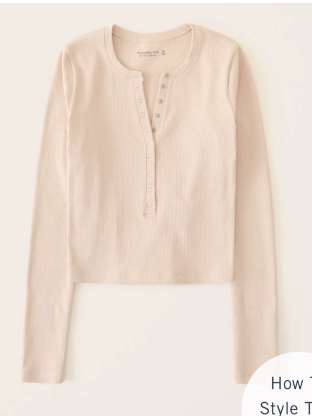 Abercrombie Long Sleeve Seamless Rib Henley